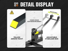 60″ Clamp on Pallet Forks For Tractor Bucket, Heavy-Duty Tractor Forks, 4500 LBS