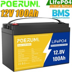 NEW 12V 100Ah LiFePO4 Lithium Battery Deep Cycle Built-in BMS for Solar Off-grid