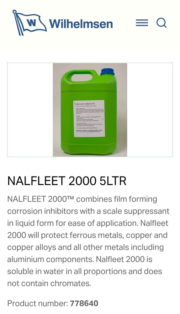 NALCOOL NALFLEET 2000 ENGINE COOLANT TREATMENT 5 Liters Bottle