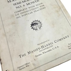 Massey Harris No 6 Semi Mounted Mower Manual Tractor Implement