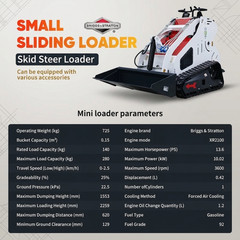 Mini Skid Steer Track Loader B&S Gas Engine with 2 Attachments USA Stock