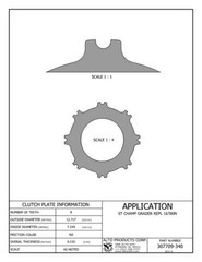 Steel Clutch GRADER (GEARCO) CHAMPION 16780N Replaced by Alto # 307709-340