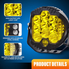 2PCS 5″ Square LED WORK LIGHT fit CAT Skid Steer 289D3 277D 289D 226D 249D 297D2