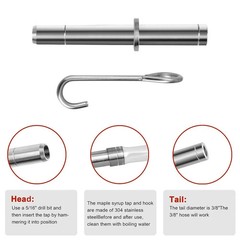 Stainless Steel Maple Syrup Tapping Kit, Maple Tree Taps, Spiles for Tapping Tre