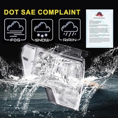 For 09-14 Ford F150 Chrome Housing Clear Lens Headlight Pair DL3Z13008A