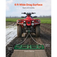 Uimoso 6 ft Towable Drag Harrow for Driveway Grading and Soil Leveling