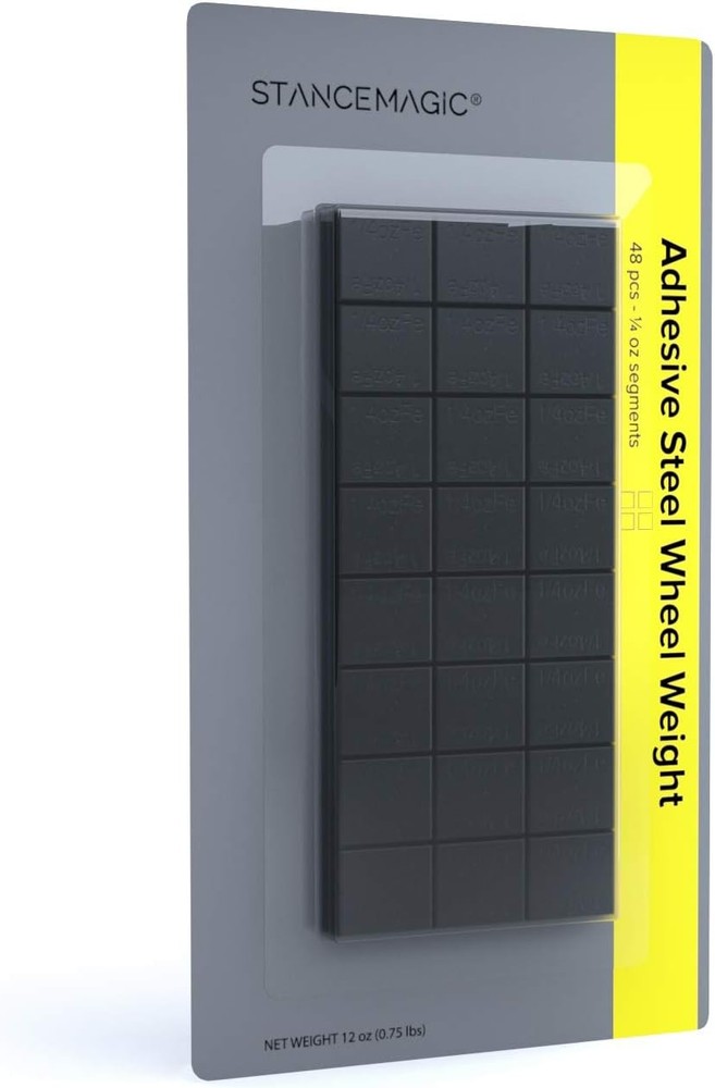 Black Adhesive Stick-On Wheel Weights, Low Profile, Easy Peel, 0.25oz (1/4oz) Ea