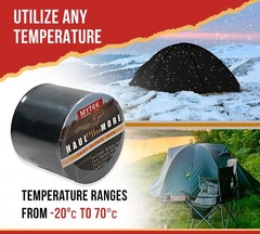 4 Inch x 25 FT 8.8 oz Waterproof Black Vinyl Tarp Repair Tape