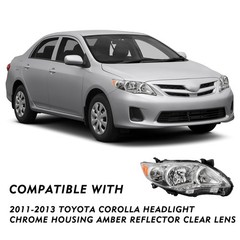 Headlight Assembly 2011-2013 Toyota Corolla Passenger Side Factory Style w Bulbs