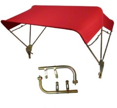 Red Complete 3 Bow 40″ Tractor Buggy Top Umbrella w/ fender Mounts TBT3 406154