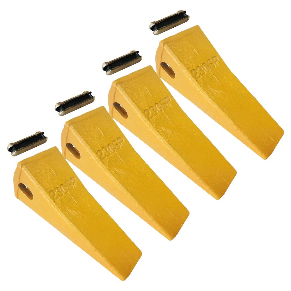 230SP Forged Backhoe Bucket Teeth w TF23P Flexpins for 23 230 Excavators -4 Pack