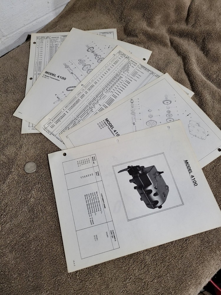 4100 Spicer Dana Foote Lawn Tractor Transmission Transaxle Gearbox Parts Manual