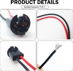 Pre-Wired Bulb Socket with Pigtail Wire, Plastic and Pure Copper License Plate o