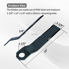 2XFits For Mower Rotary Grass Cutter Steel Blades Mower King Skidsteer Brush Hog