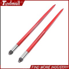 2 Pack 43″ 3000lbs Square Hay Bale Spear Wide Tine Spike Skid For Tractor Red