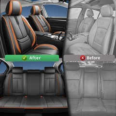 Toyota Highlander 2007-2026 5 Seats Leather Seat Covers Waterproof Black-Brown
