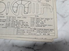 NICHOLS HAND MILLER PARTS LIST PAGES DRAWINGS INFORMATION MACHINE TOOL
