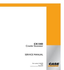 Case CX130D Crawler Excavator Service Manual Repair Shop Book