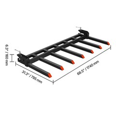 Uimoso 68.5″ Clamp-On Bucket Forks for Debris,4560lb Capacity, Heavy-Duty Design