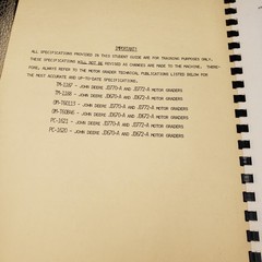 Vintage John Deere STSG-1700-1 Motor Grader Service Training Guide FEB 1979