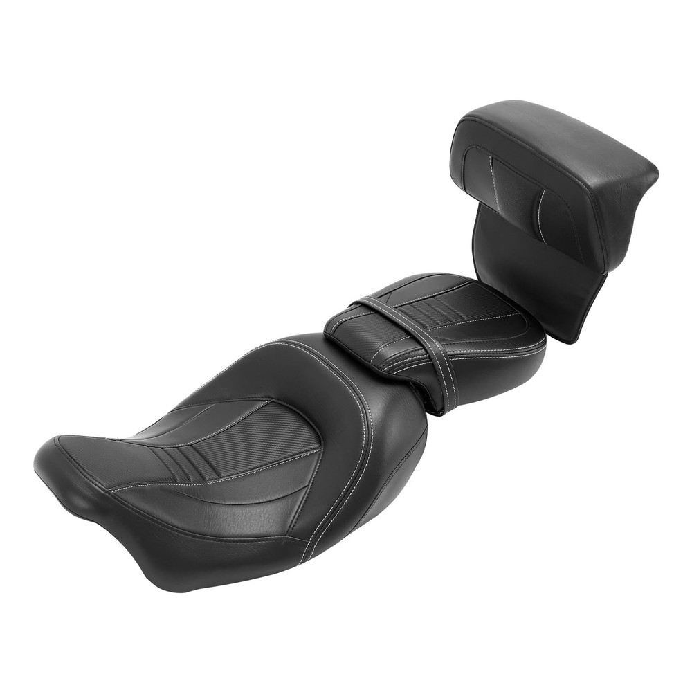 LowProfile Leather Pillion Backrest Pad For Touring 14-23 RK SG RG Blk/Org
