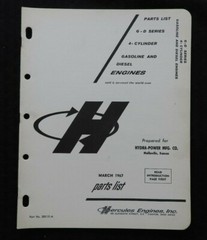 HERCULES G & D SERIES 4-CYLINDER ENGINE HYDRA-POWER MULLINVILLE KS PARTS MANUAL