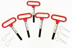 5 GOLIATH INDUSTRIAL RED HANDLE 1/2″ X 4″ TRACTOR HITCH PINS WAGON TRAILER RHP12