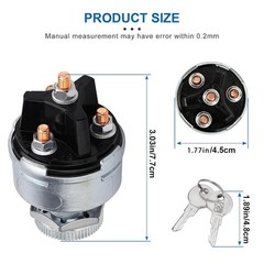 4-Position Universal Ignition Key Switch 12V Acc/Off/Ign Start for Tractor Forkl
