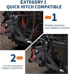 3Pt Trailer Hitch W/ 2” Receiver Drawbar Adapter Towing Hook for Cat 1 Tractor