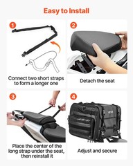 Motorcycle Tail Bag, 40-60 L Expandable Motorcycle Rear Seat Bag with Waterproof