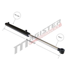 Hydraulic Cylinder Welded Double Acting 1.5″ Bore 12″ Stroke Tang 1.5×12 WTG NEW