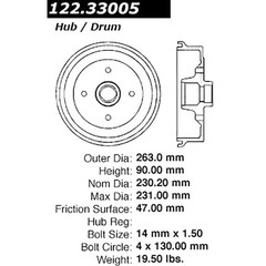 Rear Brake Drum Automotive Replacement for Volkswagen Safari 1975-1980 1PC
