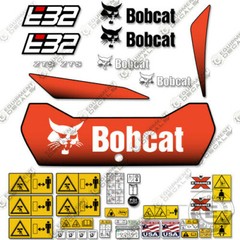 Fits Bobcat E32 Decal Kit Mini Excavator (New Style) – 7 YEAR OUTDOOR 3M VINYL!