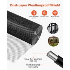 Hardware Cloth 24 in x 50 ft, 1/2 in 19 Gauge Galvanized Wire Mesh Roll, Weathe