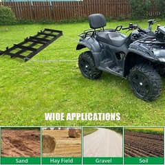 Drag Harrow Driveway Grader 4FT Tow Behind Lawn Rake for ATV UTV Tractor Mower