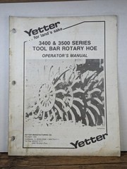 Yetter 3400 & 3500 Series Tool Bar Rotary Hoe Operator’s Manual, Issued 1991