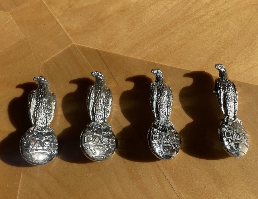 4 Chrome Case Eagle Emblems Fits Case Tractors NOS Vintage Lot See Photos