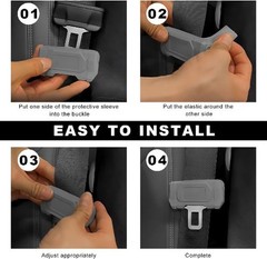2 PCS Ca Seat Belt Buckle Covers, Anti-Scratch Silicone Auto Sea Color: Beige