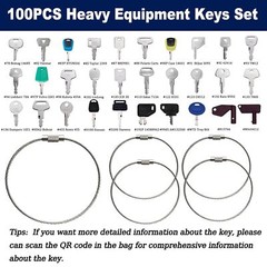 100 Construction Equipment Master Key Set For Cat Volvo JCB Case JD Kubota Bobca