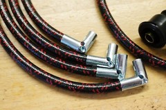 IH Farmall Cub Tractor Black & Red Cloth Covered Copper Core Spark Plug Wire Set