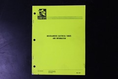 Onan Miscellaneous Electrical Tables and Information Service Training Manual