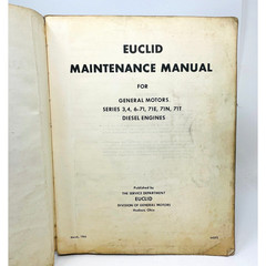 1964 Euclid Maintenance Manual GM Series 3, 4, 6-71, 71E, 71N, 71T Diesel Engine
