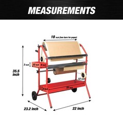 LAUCO Mobile 18″ Multi-Roll Masking Paper Machine with Storage Trays, Masking