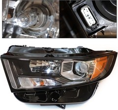 Projector Halogen Headlight Assembly Left Driver Side Chrom 2015-2018 Ford Edge