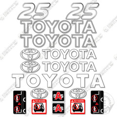 Fits Toyota 7FGCU25 Forklift Decal Kit – 7 YEAR OUTDOOR 3M VINYL!