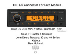 Direct Connect Plug & Play Tractor Radio Bluetooth Late Model D6 Connector Case