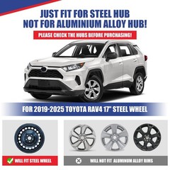 Set of 4 17 Black Matte Snap On Hubcaps Wheel Covers for Toyota RAV4