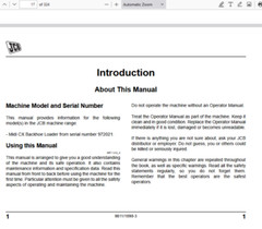 JCB MIDI CX BACKHOE LOADER Operators Manual 9811/1090 PDF USB
