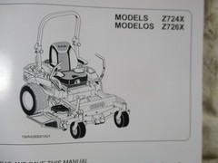 Kubota Z724 Z726 English Spanish Operators Manual K3851-71251