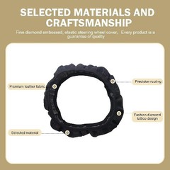 Microfiber Leather Steering Wheel Cover, 15 Inch Universal An Color: Black-Red